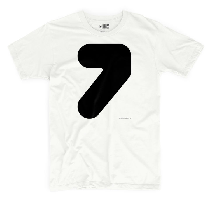 number form 7 white shirt